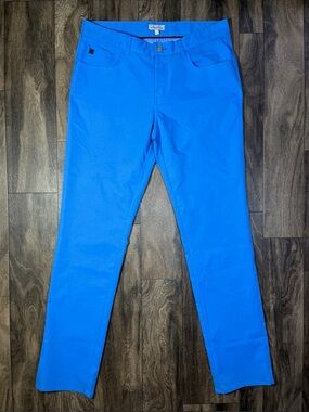 Peter Millar Crown Sport EB66 Performance Five-Pocket Pant Mens 34x34 Blue Poppy